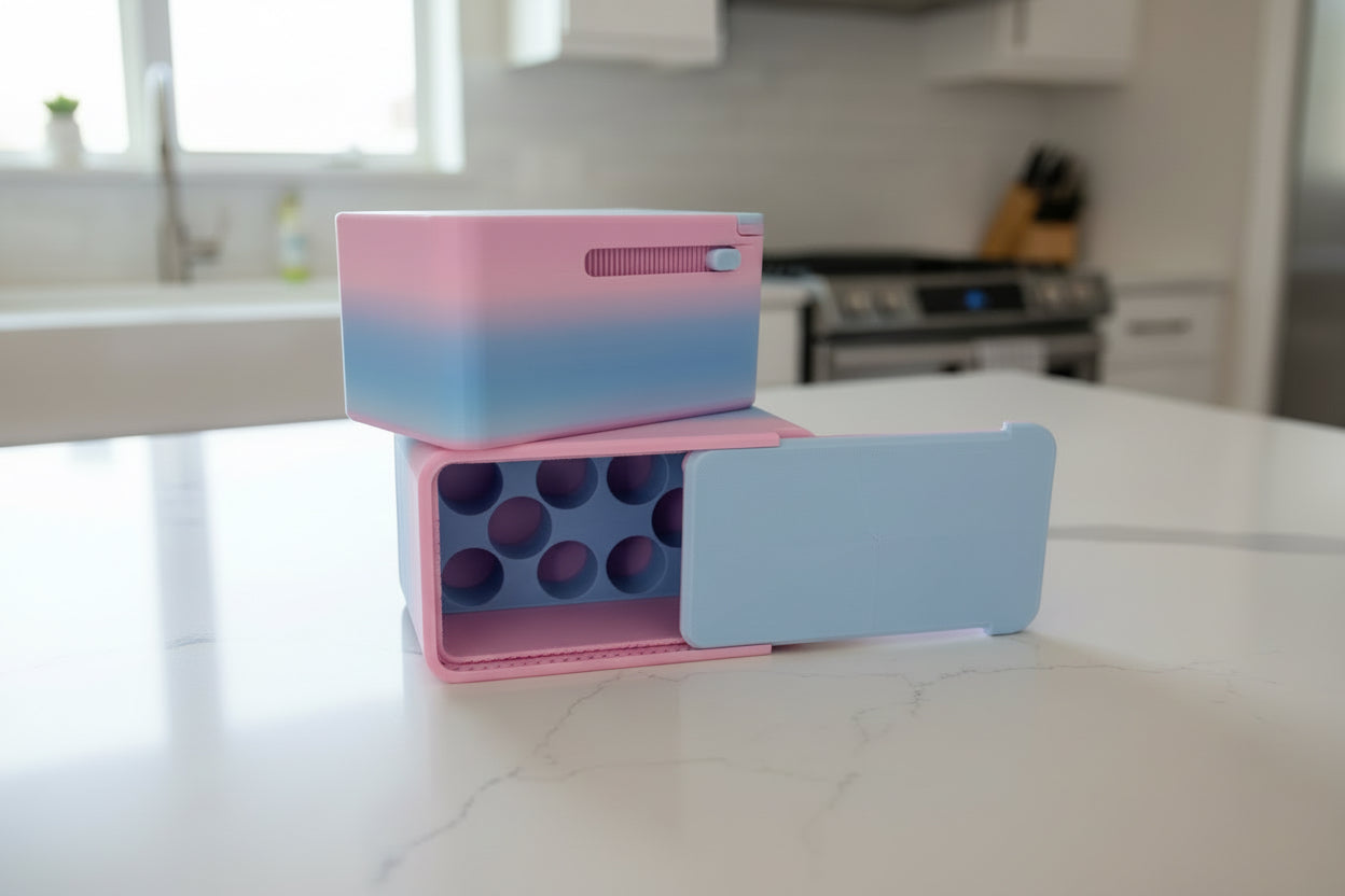 10 slot 3ml vial case with locking mechanism